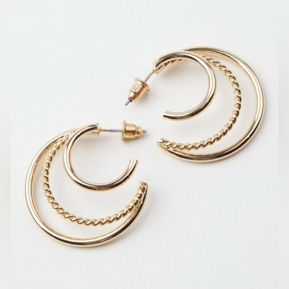 Triple Hoop Earrings - Picture 2 of 2